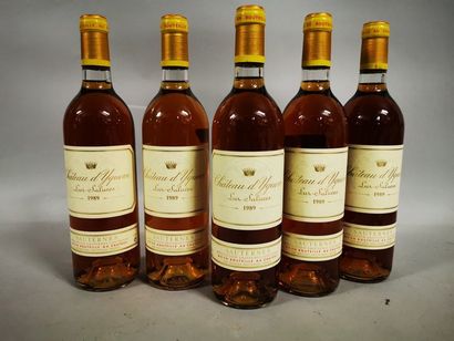 null 5 bouteilles CH. D'YQUEM 1° Grand cru Supérieur Sauternes 1989             ...